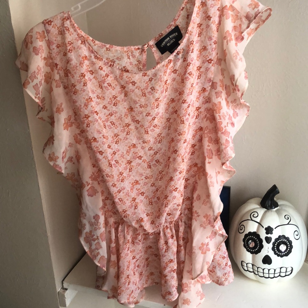 Sheer ruffled top
